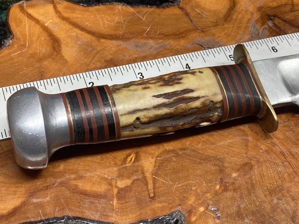 Canicas Gladstone Ideal 6.5" Cuchillo Apilado Pin Mango Caza Antiguo De Colección #2 Foto 4 de 4