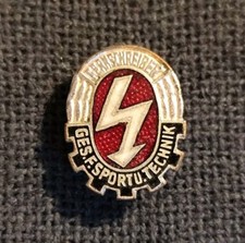 Abzeichen DDR: Fernschreib-Leistungsabzeichen ab 1964 Silber GST Fernschreiber