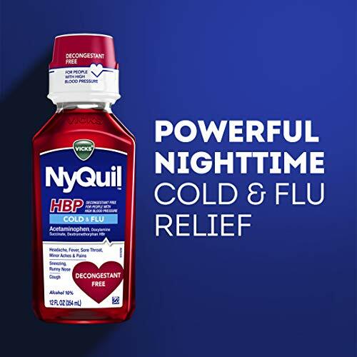 Vicks NyQuil HBP Cold & Flu Liquid Cherry 12oz