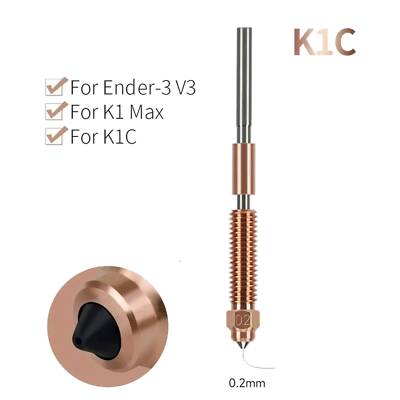 0.2mm K1C Nozzle Quick-Swap Nozzles For Ender-3 V3 K1C K1 Max 3D Printer Parts