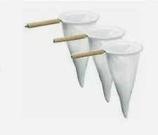 Cloth coffee strainer.Wood Handle with metal ring ( 3 Pack )