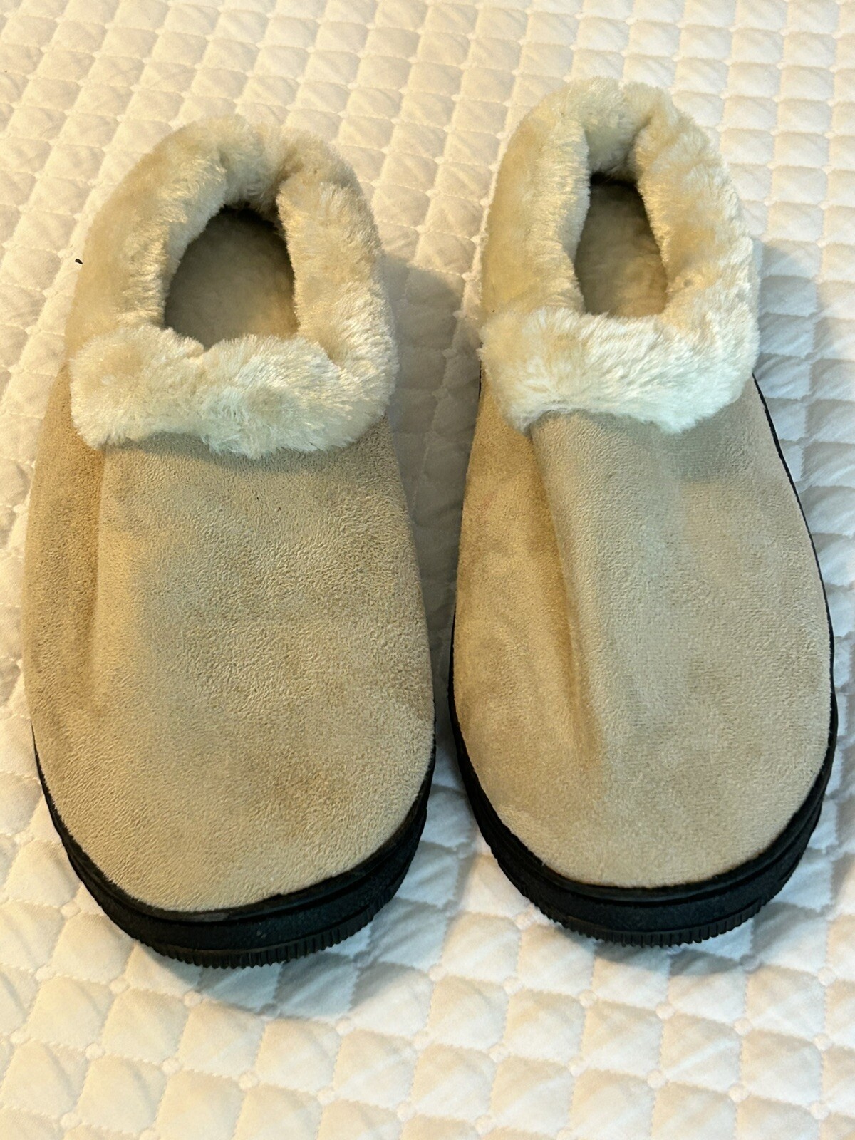 SAOLA Deluxe By Dearfoams taglia 11 12 beige ecopelle suola ammortizzata donna