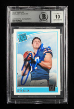 Josh Allen Signed 2018 Donruss #304 RR RC - Autograph Graded Beckett (BGS) 10 -