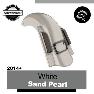 No Cutout Dominator Extended Stretched Rear Fender WHITE SAND PEARL Fits Harley