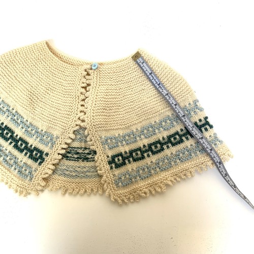 Knitted Shawl/shawlette/shoulder Wool Cover For Girls Ages 3-6 Handmade - Picture 6 of 10