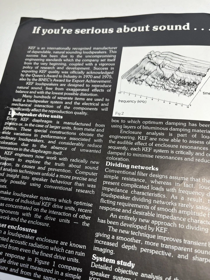 ALTAVOZ KEF 104aB cantata corelli calinda folletos diseño caja información d1331 Foto 3 de 4