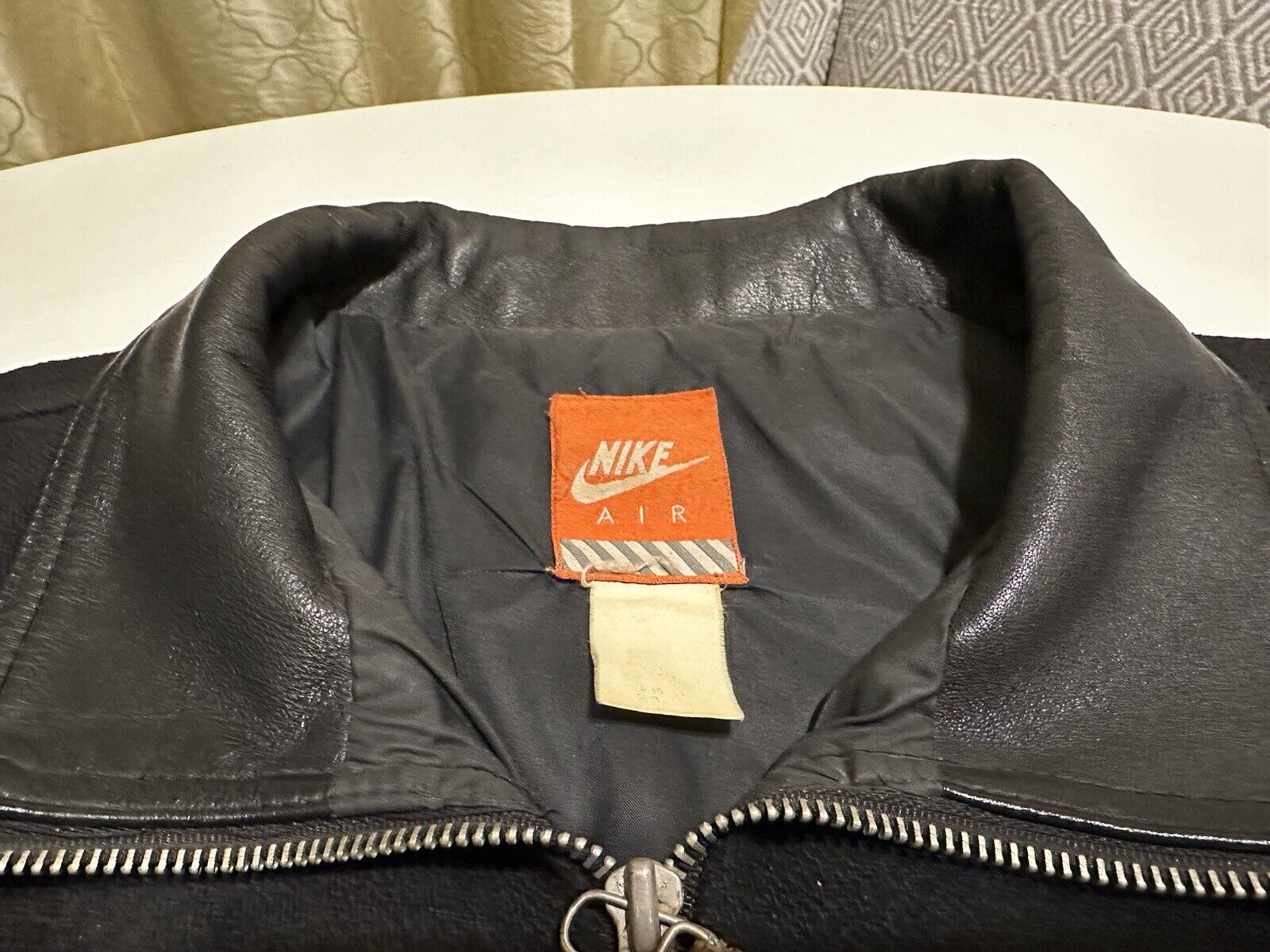 Vintage Nike Air Varsity Jacket Wool Leather Size… - image 9