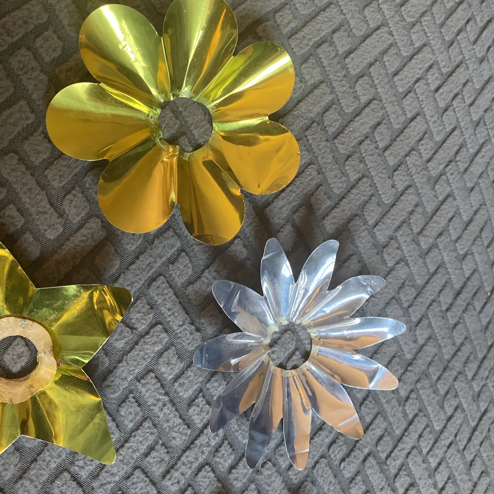 Vintage Foil Metal Christmas Light Reflectors Multi Colored Stars 4