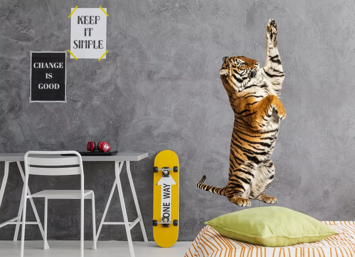 Tiger 3d mural wallpaper - TenStickers