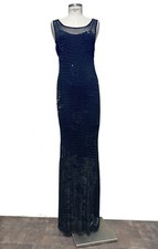 abito nero sexy rete vdp donna lungo vestito elegante sera cerimonia TG s 42