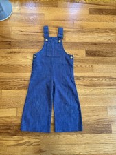 Vintage 60s 70s Buster Brown Denim Overalls, Romper Toddler 3T Baby Americana
