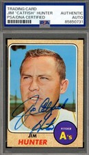 Jim Catfish Hunter PSA DNA Signed 1968 Topps Autograph