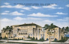 Madison, Wisconsin WI University of Memorial Union Linen Vintage Postcard