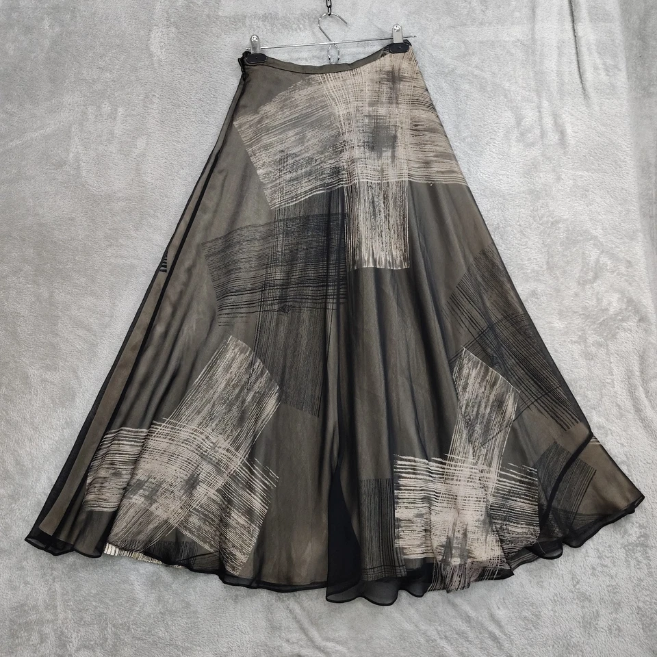 Dana Buchman 真丝长裙 4 透明缎面衬里经典时尚学院风复古 — 第 2/4 张图片