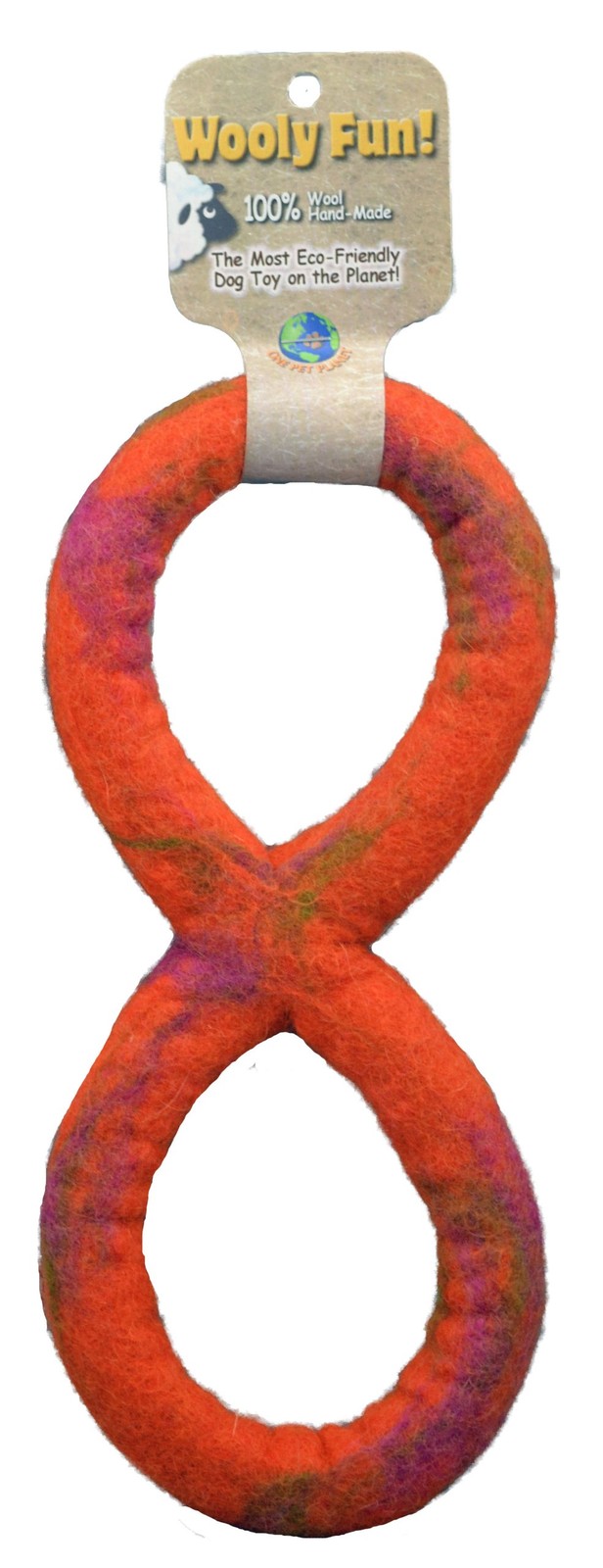 One Pet Planet Wool Dog Toy, 11-Inch, Orange,Toys