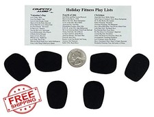 Compete Audio 6pk Headset Lapel Mic Windscreens Foam Black Fitness Gamer
