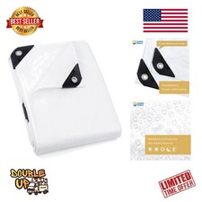 5mil Lightweight White Tarp - Multi-Purpose Waterproof Cover for Camping More