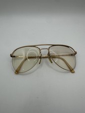 RARE Vintage Luxottica Andrew Mens Gold Aviator Frame Pilot Eyeglasses