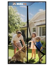 Magnetic Screen Door Mesh Keep Bugs Out Heavy-Duty Mesh 72x80 in Black