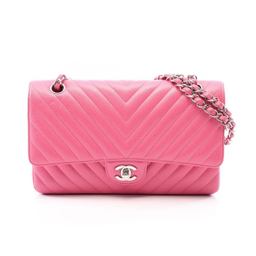 Chanel chevron V stitch W flap shoulder Bag calf Cowhide series r0_0608
