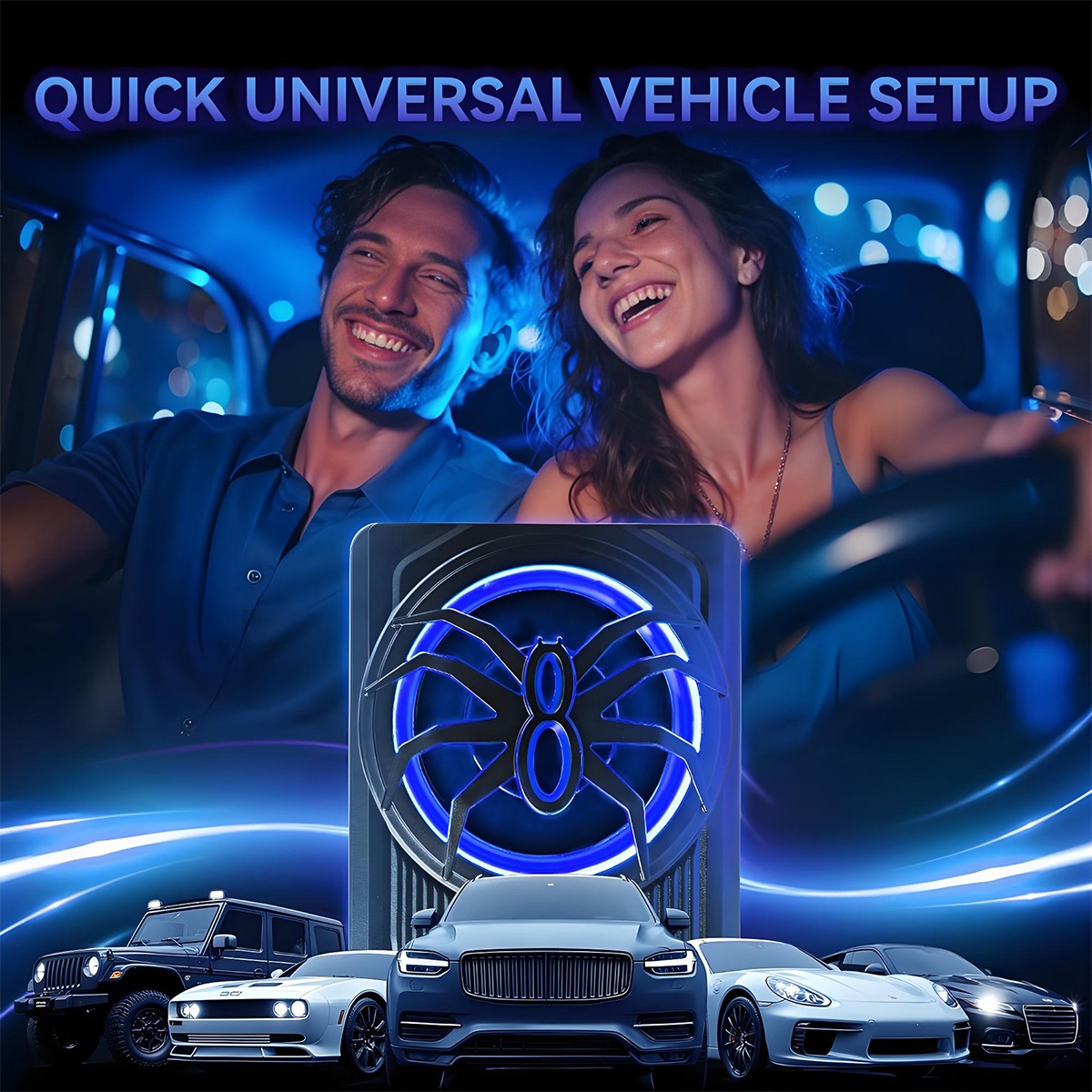 1200W Wireless 10'' Slim Under Seat Powered Car Subwoofer w/Built-in Amplifier