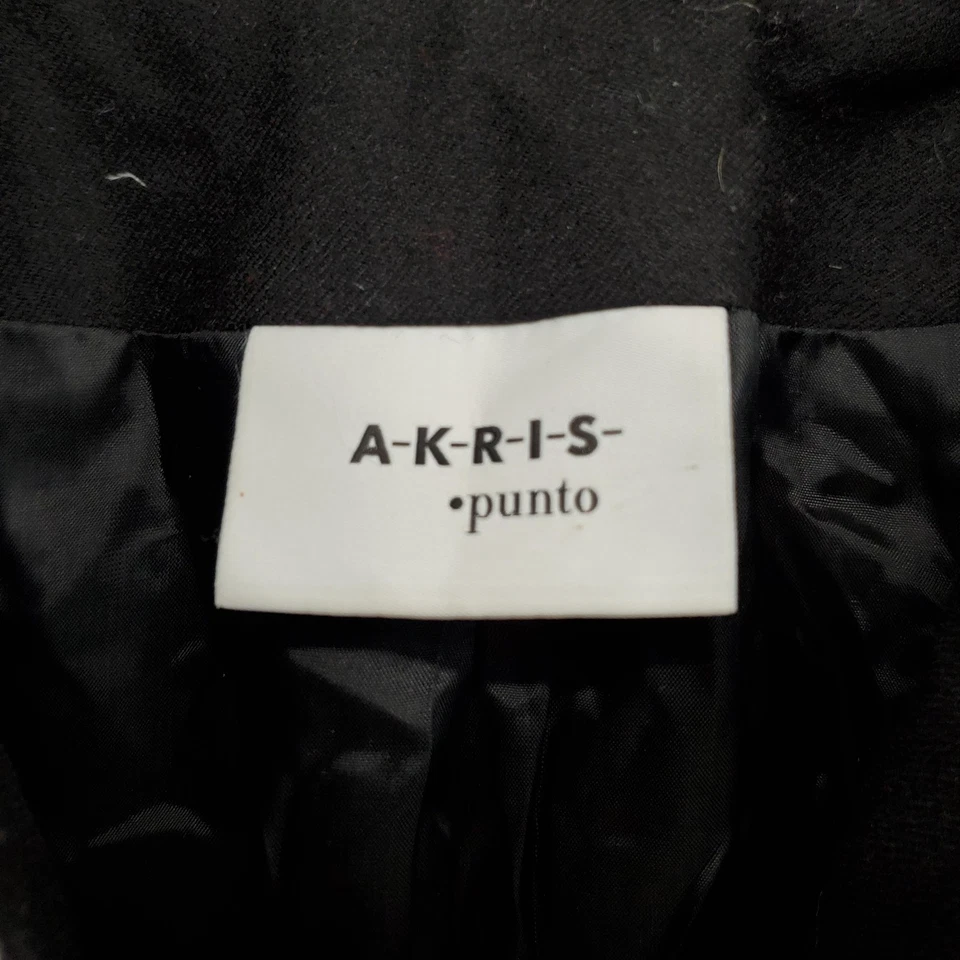 Chaqueta Akris Punto Mujer 10 Negra Mezcla Lana Cremallera Frontal Jacquard Tejido Forrado Foto 2 de 4