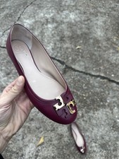 Tory Burch Women's Red Burgundy Lowell Ballet Flats - Size 8