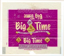 1940s Big Time 5c candy bar wrapper - 1/8 lb - Hollywood, Centralia Illinois
