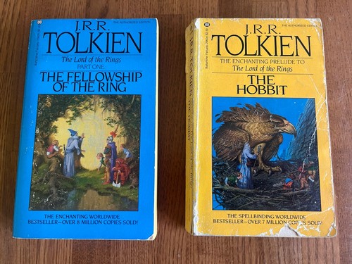 J.R.R. Tolkien Lord of the Rings 3 Book Lot Fellowship VG + Hobbit G- pls LOOK - Picture 3 of 12