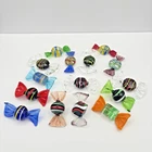 Vintage Murano Style Hand Blown Art Glass Wrapped Candy Pieces Lot Of 15 Estate