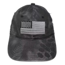 Outdoor Cap Baseball Cap Black Kryptek Camo Flag Strapback Adjustable Hat OS