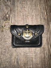 Y2K Vintage Juicy Couture Black Leather Wallet With Gold Hardware