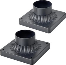 Pier Mount Base 2 Pack,Cast Aluminum Outdoor Post Light M, Matte Black-2PK