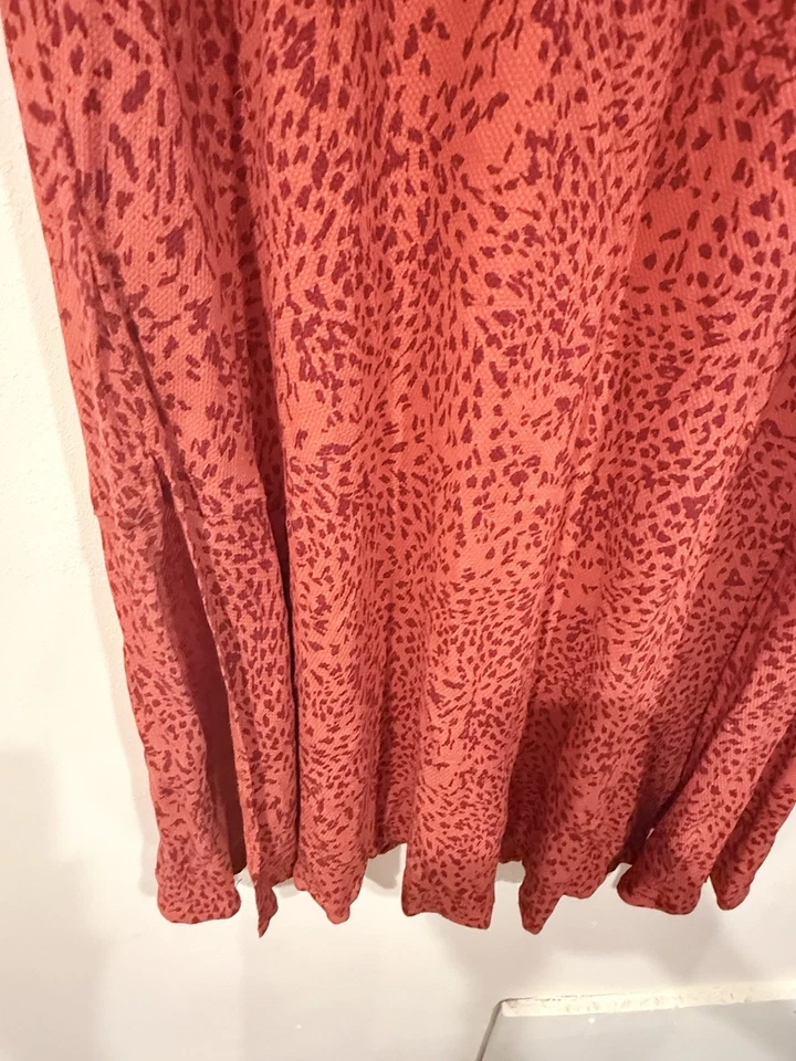 Maxi Vestido Free People Naranja Quemado/Rojo Guepardo abertura Talla 6 Nuevo sin Etiquetas Foto 3 de 4