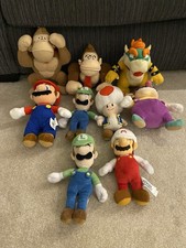 Pacchetto peluche ufficiale Super Mario x9 Donkey Kong Mario Toad Bowser Wario Bundle
