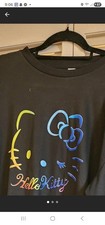 Hello Kitty Unisex Black Graphic Print T-Shirt Crew Neck Short Sleeve XL