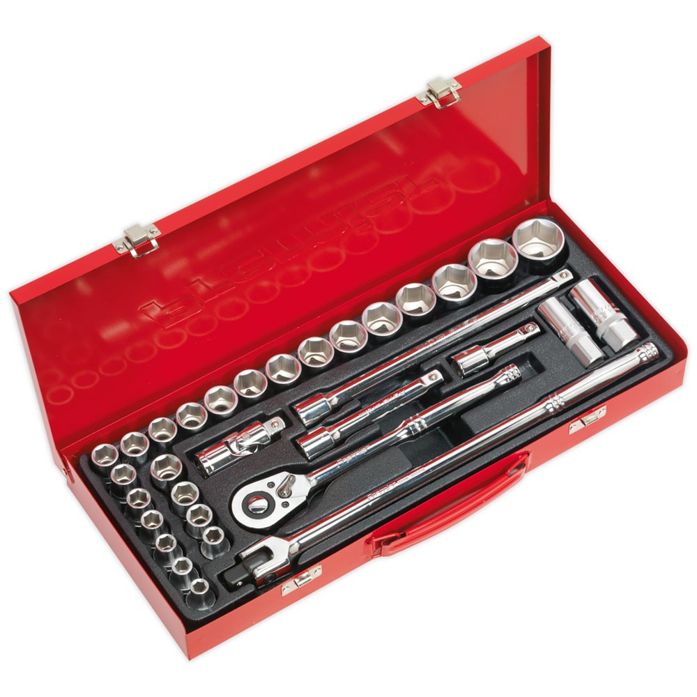 Sealey Socket Set 32pc 1/2in.sq Drive Metric/imperial