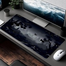 40 90cm1pc Large Dark Forest Gaming Mouse Pad - Non-Slip Rubber Base  Surface,