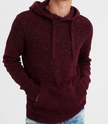 AMERICAN EAGLE MEN MAROON BAJA SWEATER LARGE