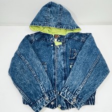 Levis Denim Jean Jacket Size 12/14 Youth Acid Wash Dark 90s Y2K Vintage
