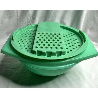 Vintage Tupperware Jade Green Grater Slicer Bowl Set 1970s   Mid Century Kitchen