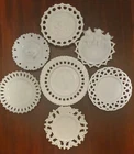 Antique/Vintage Milk Glass Plates 7-8” Lot of 7 –Assorted Designs
