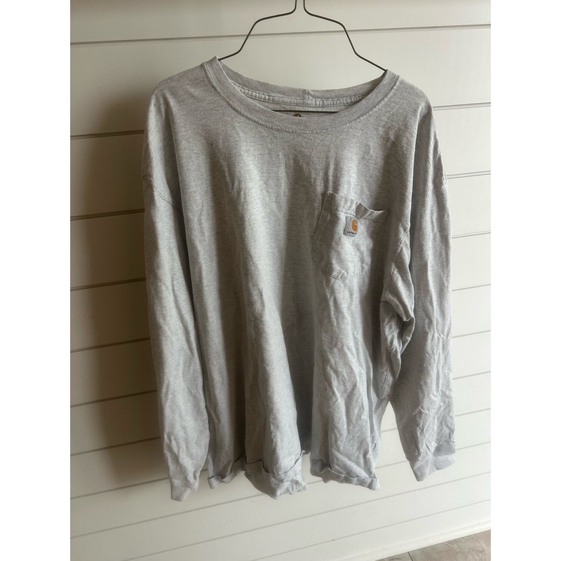 Carhartt Original Fit Men’s XL Gray Long Sleeve Pocket Crew Neck Jersey T-Shirt