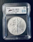 2012 Silver American Eagle ICG- MS70 - Austin Hutto, CEO Signed