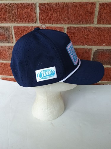 Raising Cane's Chicken Fingers Perforated Rope Patch Front Blue Snapback Hat Cap - Picture 2 of 6