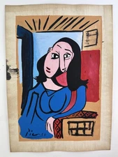 Pablo Picasso COA Art Painting Original Drawing Vintage Paper Signed