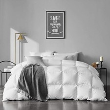 White Oversized King Down Comforter Organic Cotton