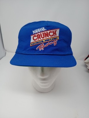 VTG Blue Nestle Crunch Ice Cream & Candy Made In USA Racing Snapback Hat Nascar 