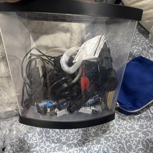 Bowfront Plastic Aquarium Setup for All Water Types with Accessories