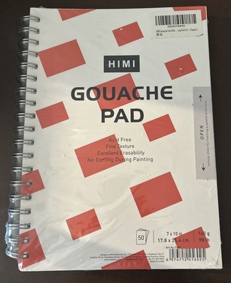 Himi Gouache Pad 7x10 Inch 50 Sheets White Fine Art Paper Spiral Notebook